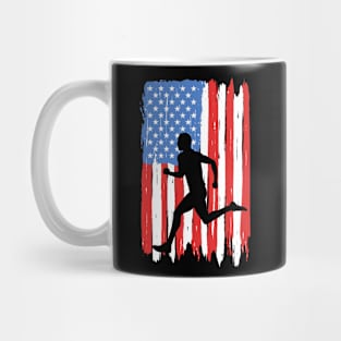 American Flag Running Graphic Mug